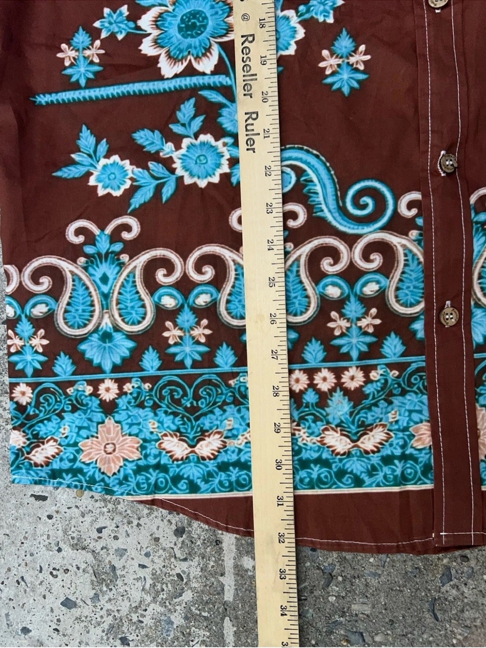 Boozelele Floral Paisley Western Brown Button Down Cotton Shirt XL NWOT - Picture 8 of 12